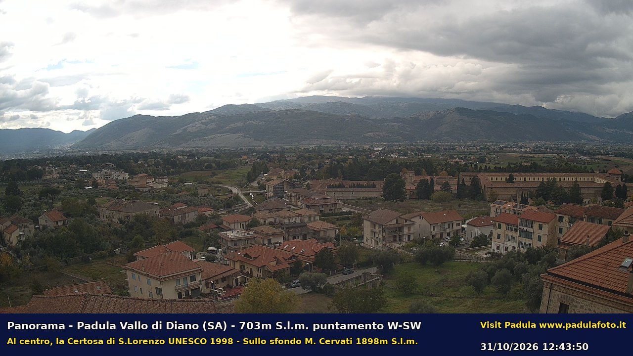 Webcam fotografica aggiornata di Padula e Certosa