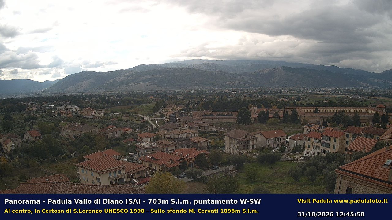 Webcam fotografica aggiornata di Padula e Certosa