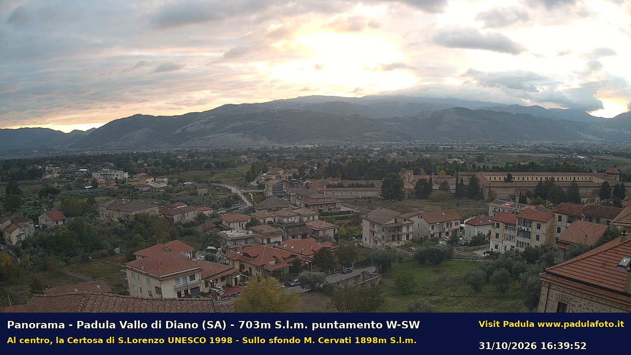 Webcam fotografica aggiornata di Padula e Certosa