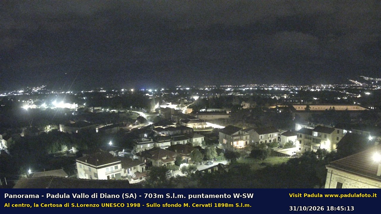 Webcam fotografica aggiornata di Padula e Certosa