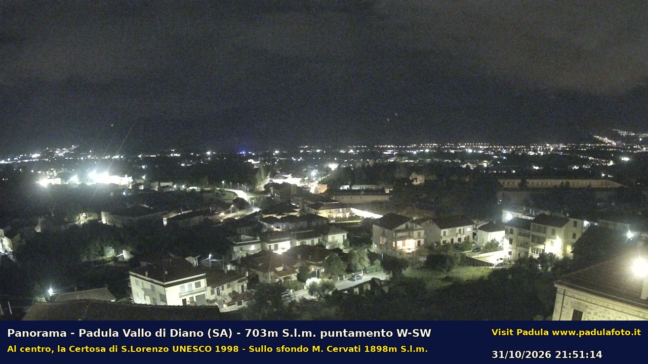 Webcam fotografica aggiornata di Padula e Certosa