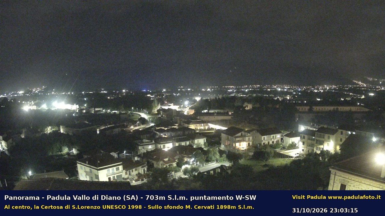 Webcam fotografica aggiornata di Padula e Certosa