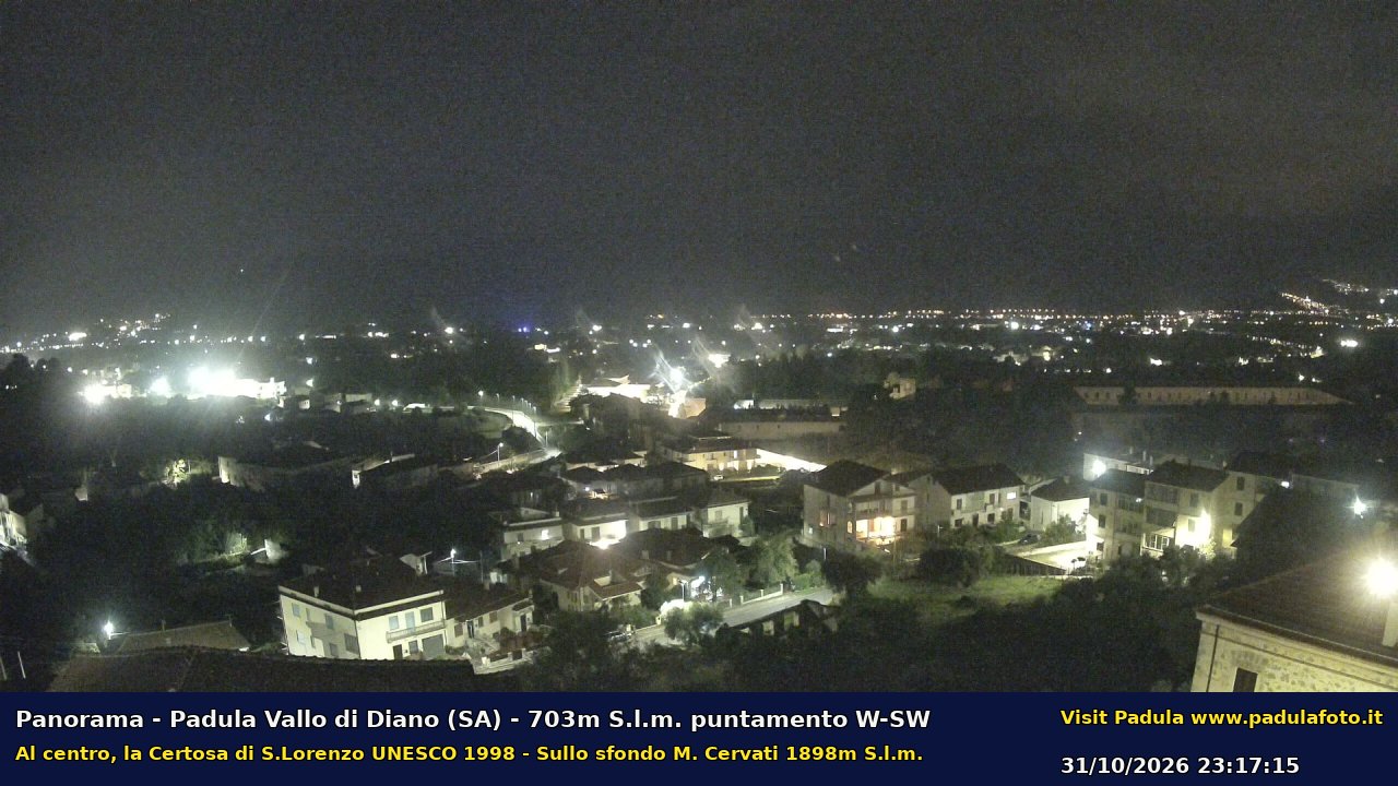 Webcam fotografica aggiornata di Padula e Certosa